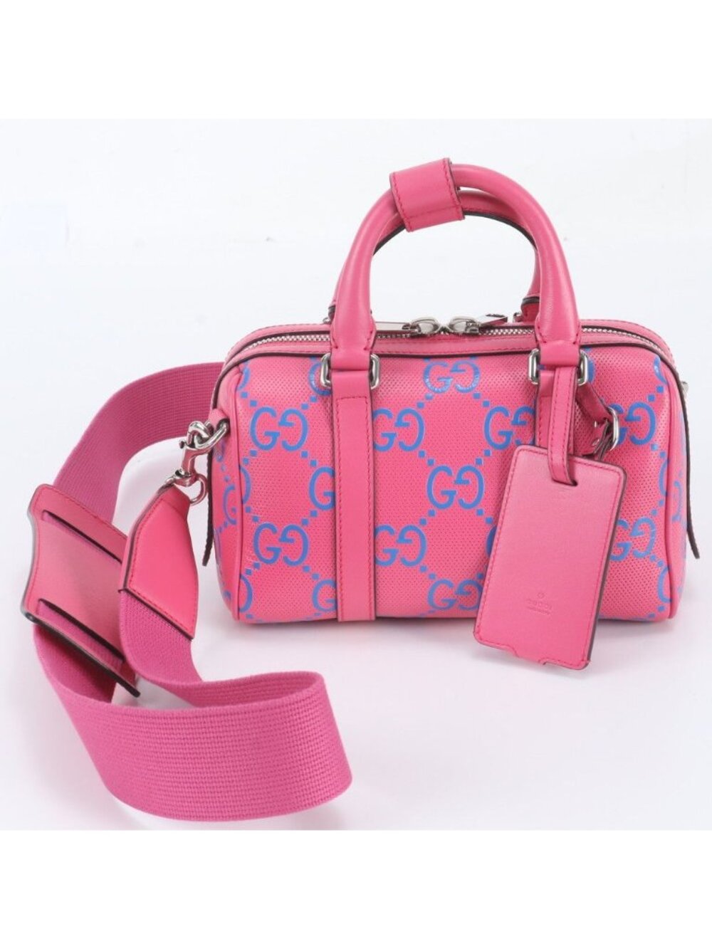Gucci GG Embossed Duffle Leather 2-Way Shoulder Bag Mini